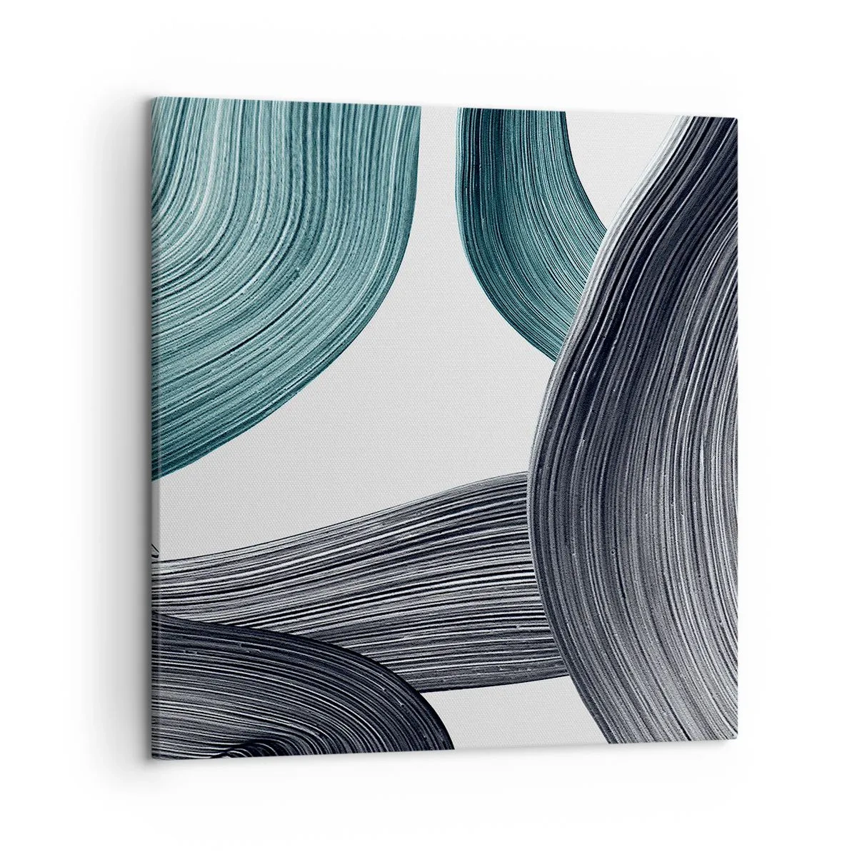 Schilderen op canvas - Smaragdgroene en zwarte paden - 50x50 cm
