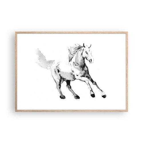 Een poster in een licht eiken lijst - Ongetemde ziel - 100x70 cm