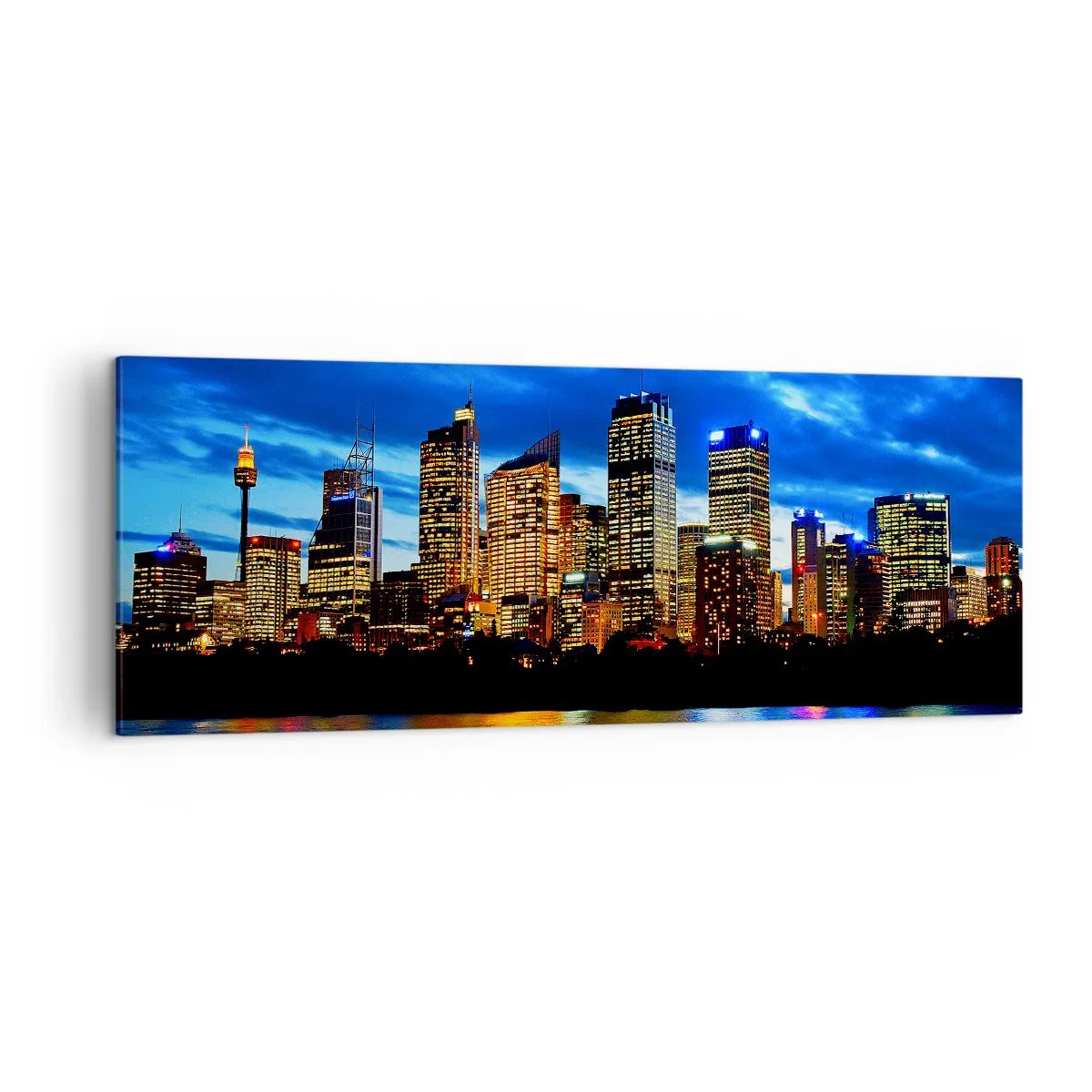 Schilderen op canvas - Een nacht van licht en kleuren - 140x50 cm