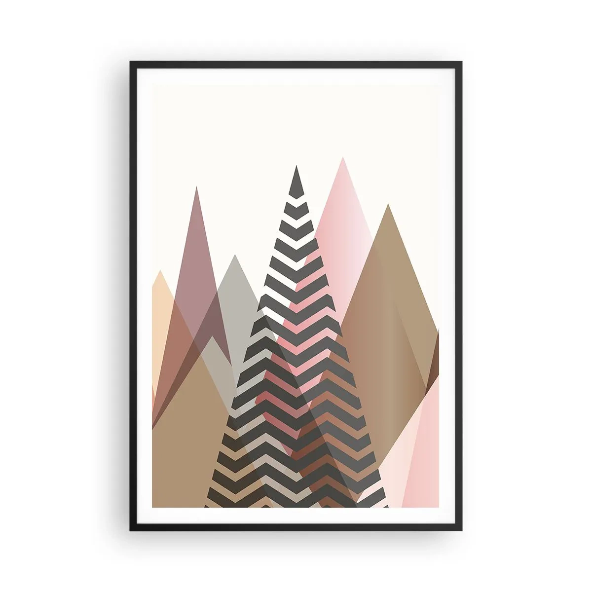 Poster in een zwarte lijst - Piramidaal uitzicht - 70x100 cm