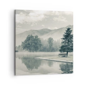 Schilderen op canvas - Het meer slaapt nog - 50x50 cm