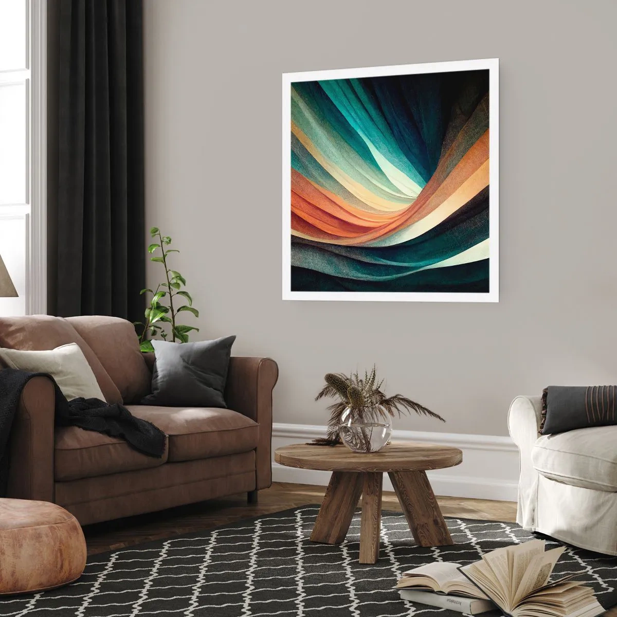 Poster - Geweven uit kleuren - 40x40 cm