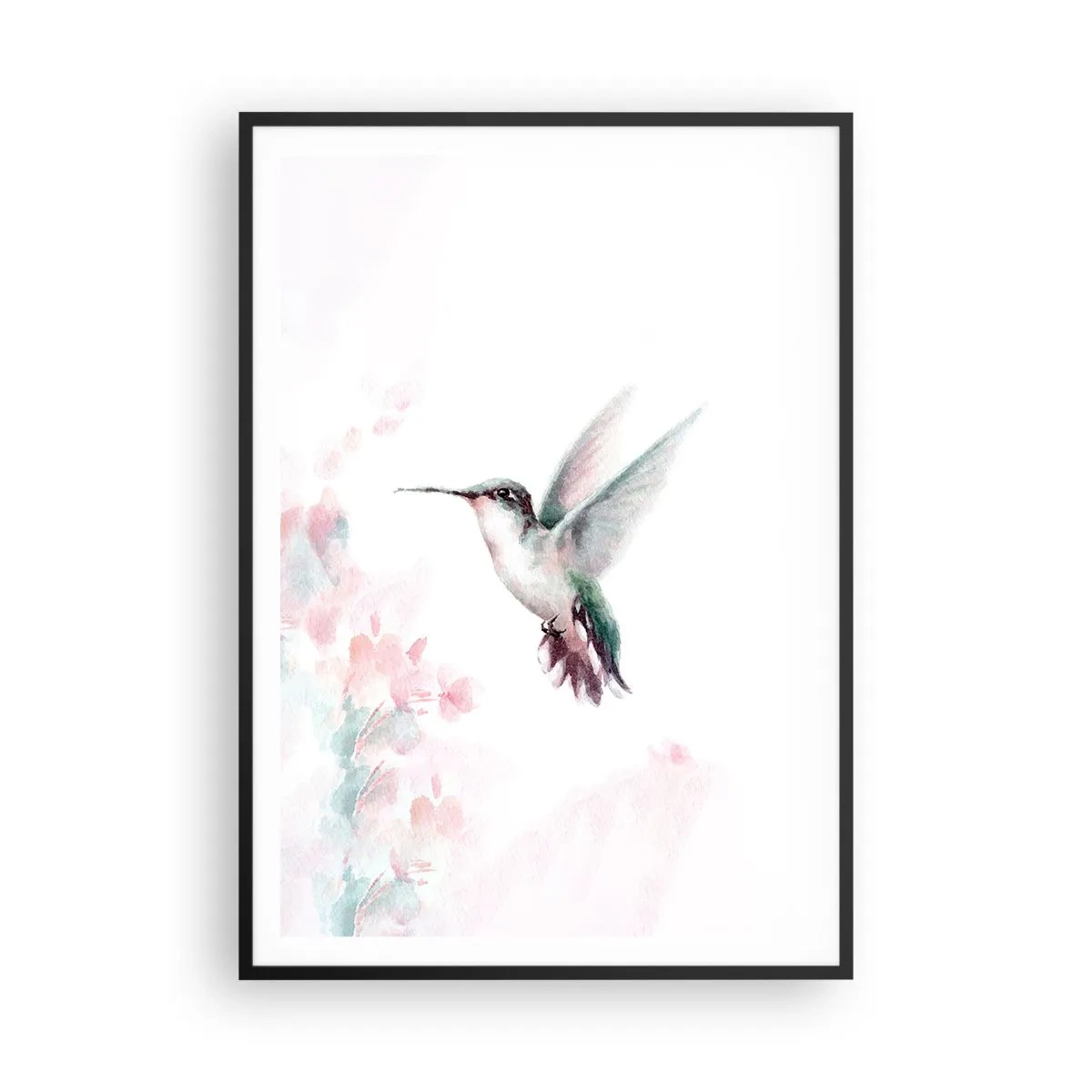 Poster in een zwarte lijst - Vastgehouden tijdens fladderen - 70x100 cm