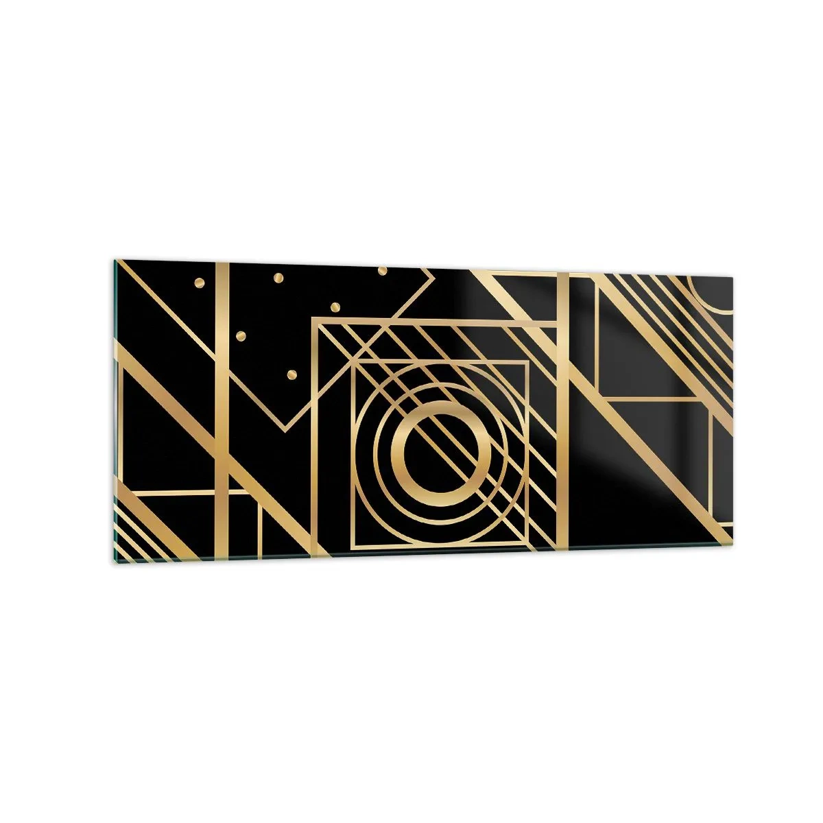 Schilderen op glas - Gouden geometrie - 120x50 cm