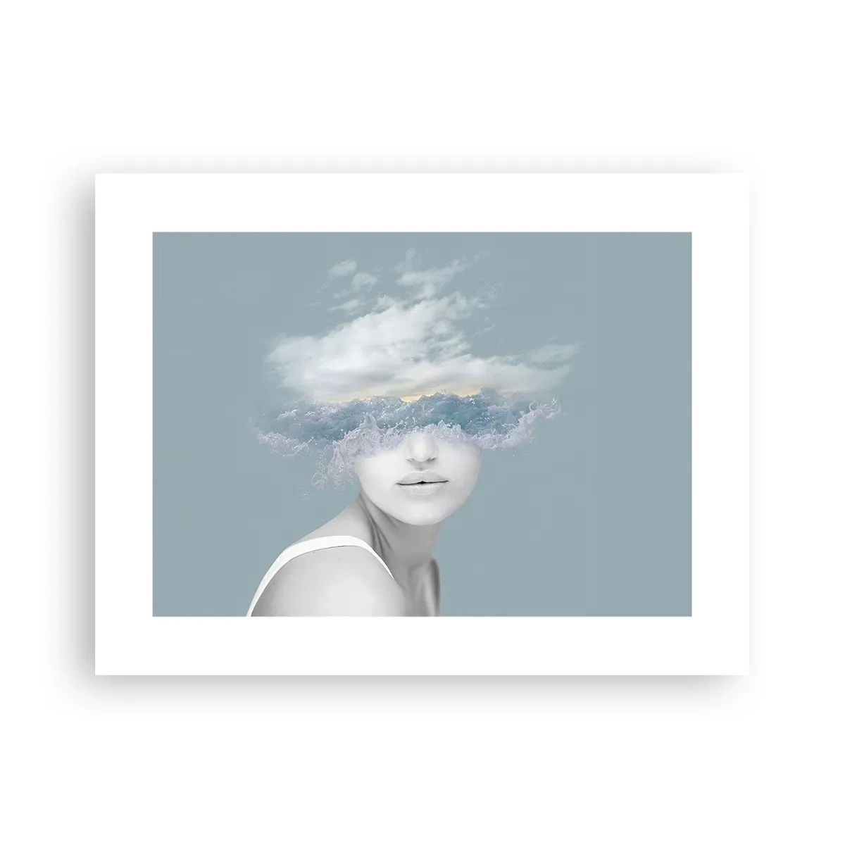 Poster - Met hoofd in de wolken - 40x30 cm