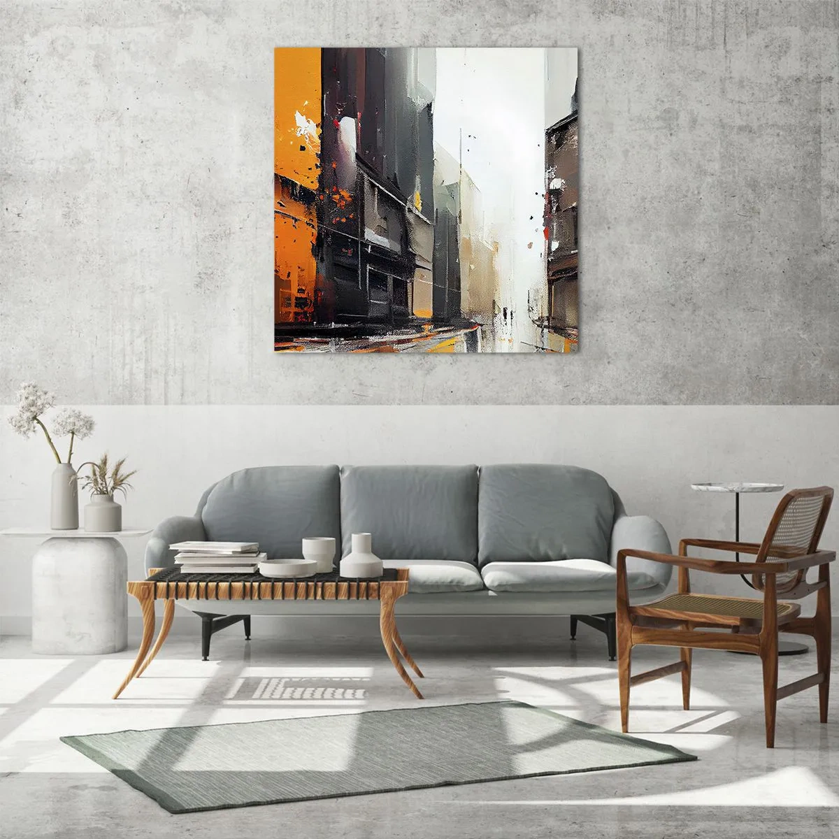 Schilderen op glas - Regenachtige dag - 60x60 cm