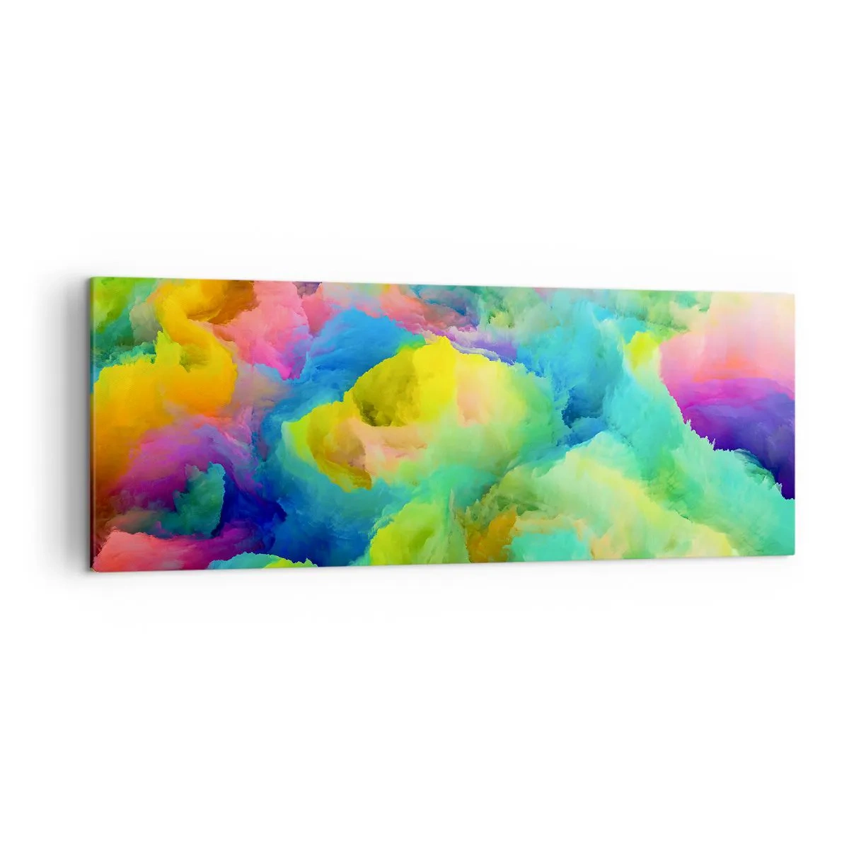 Schilderen op canvas - Regenboog dons - 140x50 cm