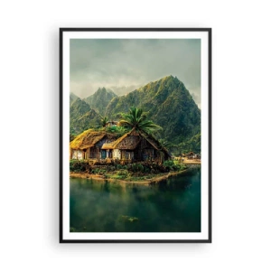 Poster in een zwarte lijst - Tropisch paradijs - 70x100 cm