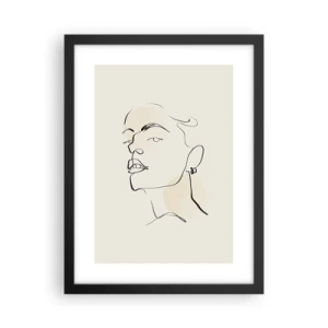 Poster in een zwarte lijst - Een trotse blik - 30x40 cm