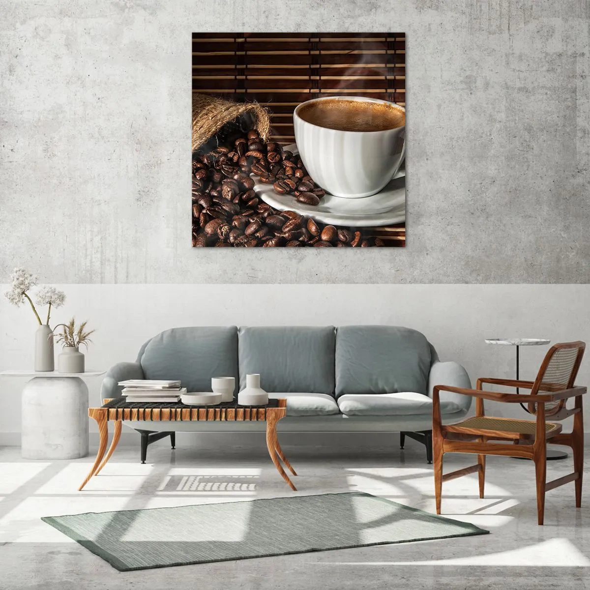 Schilderen op glas - De zwartheid van steenkool, de helderheid van barnsteen - 60x60 cm