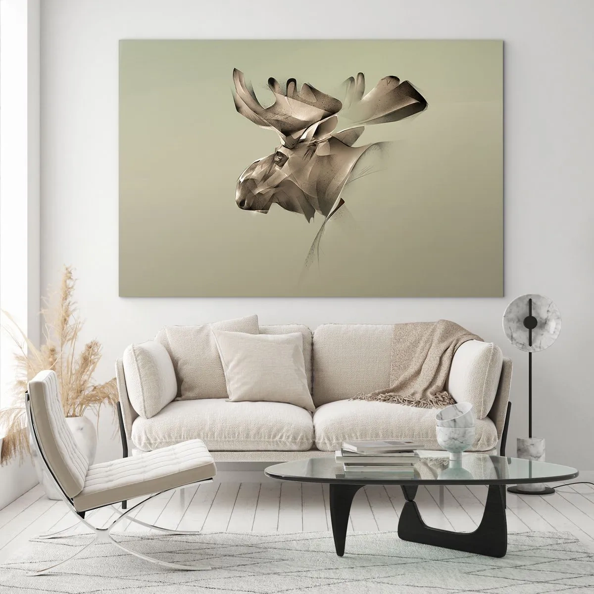 Schilderen op glas - De zachte kracht van vrede - 100x70 cm