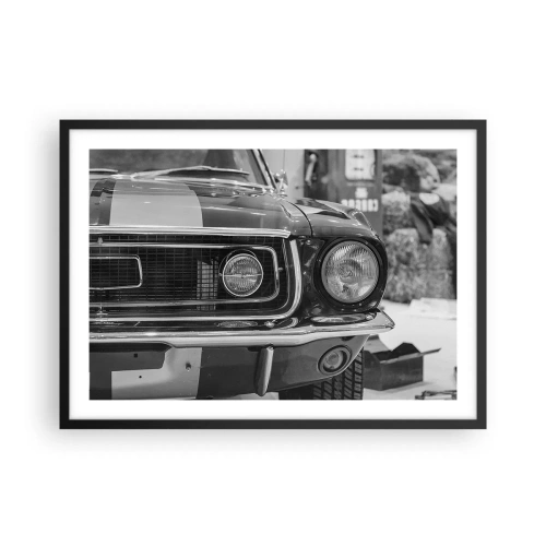 Poster in een zwarte lijst - Hard rijden - 70x50 cm