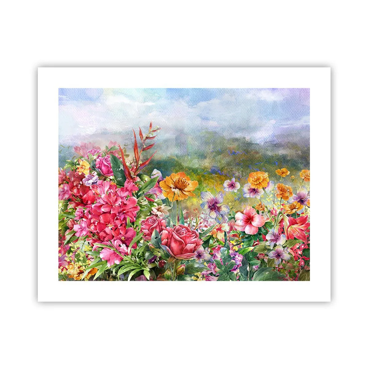 Poster - Een tuin die gek is geworden - 50x40 cm