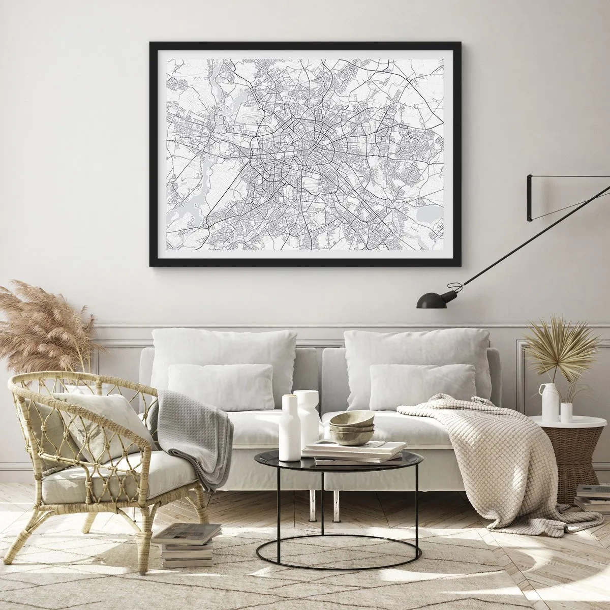 Poster in een zwarte lijst - Berlijnse bloem - 70x50 cm