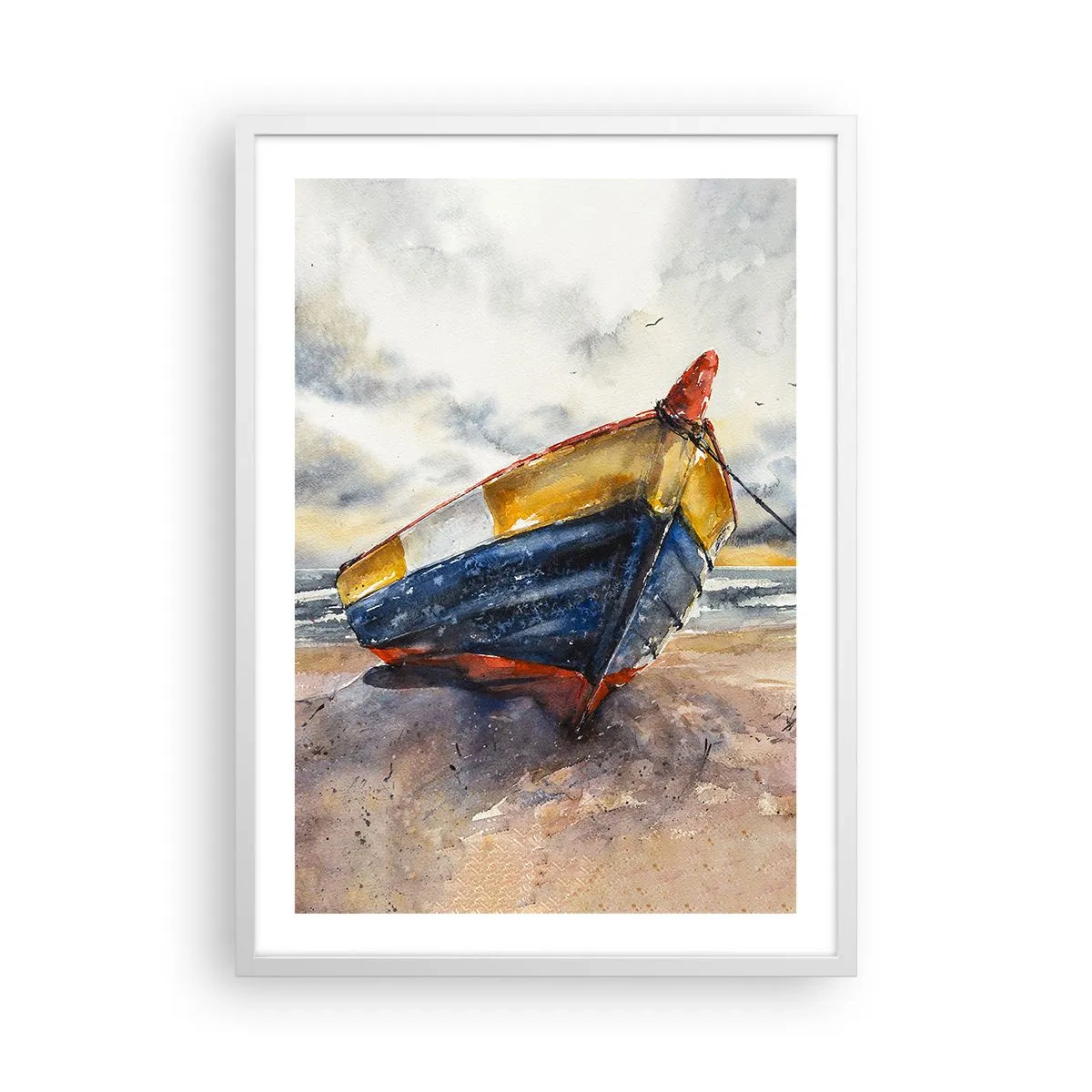 Poster in een witte lijst - Rust aan de kust - 50x70 cm