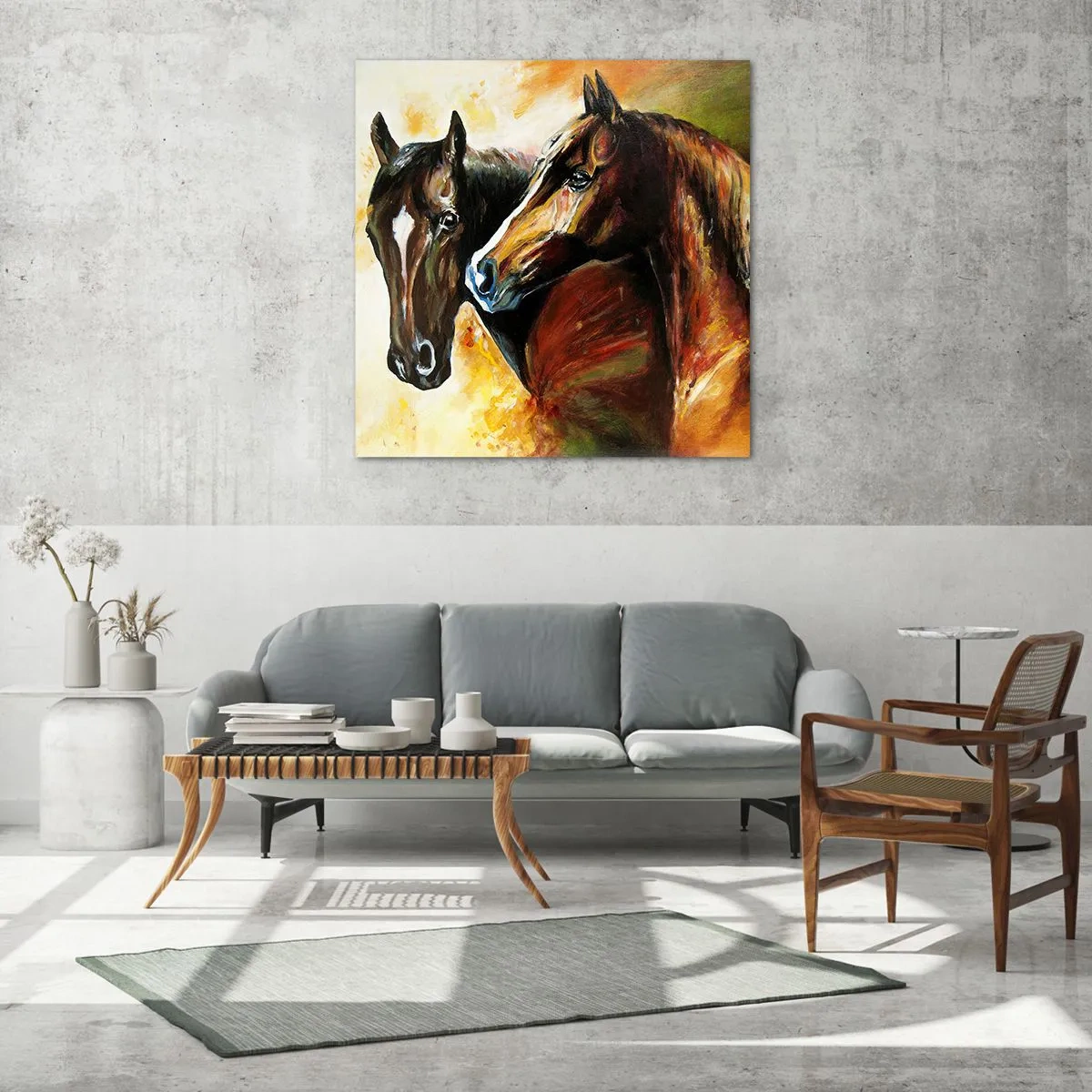 Schilderen op glas - Twee keer zo sierlijk - 60x60 cm