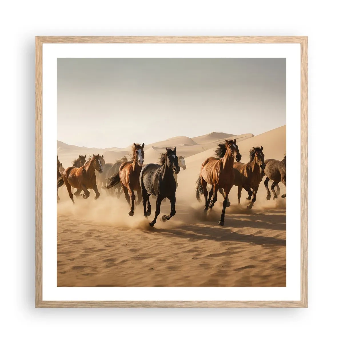 Een poster in een licht eiken lijst - Vrij als de wind - 60x60 cm