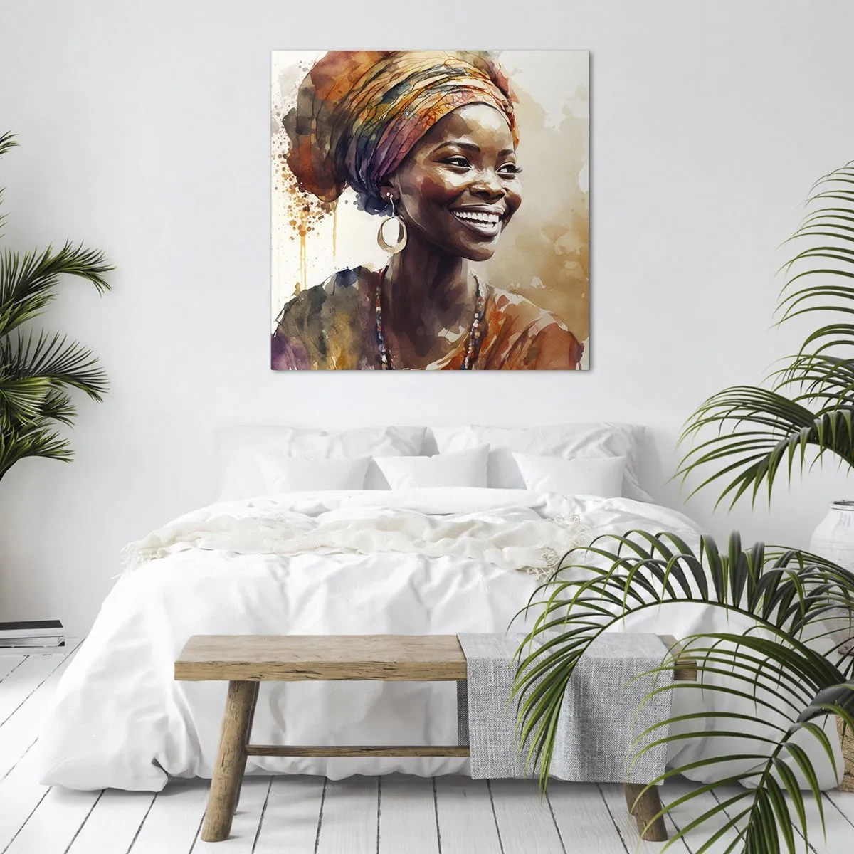 Schilderen op canvas - Afrikaanse koningin - 40x40 cm