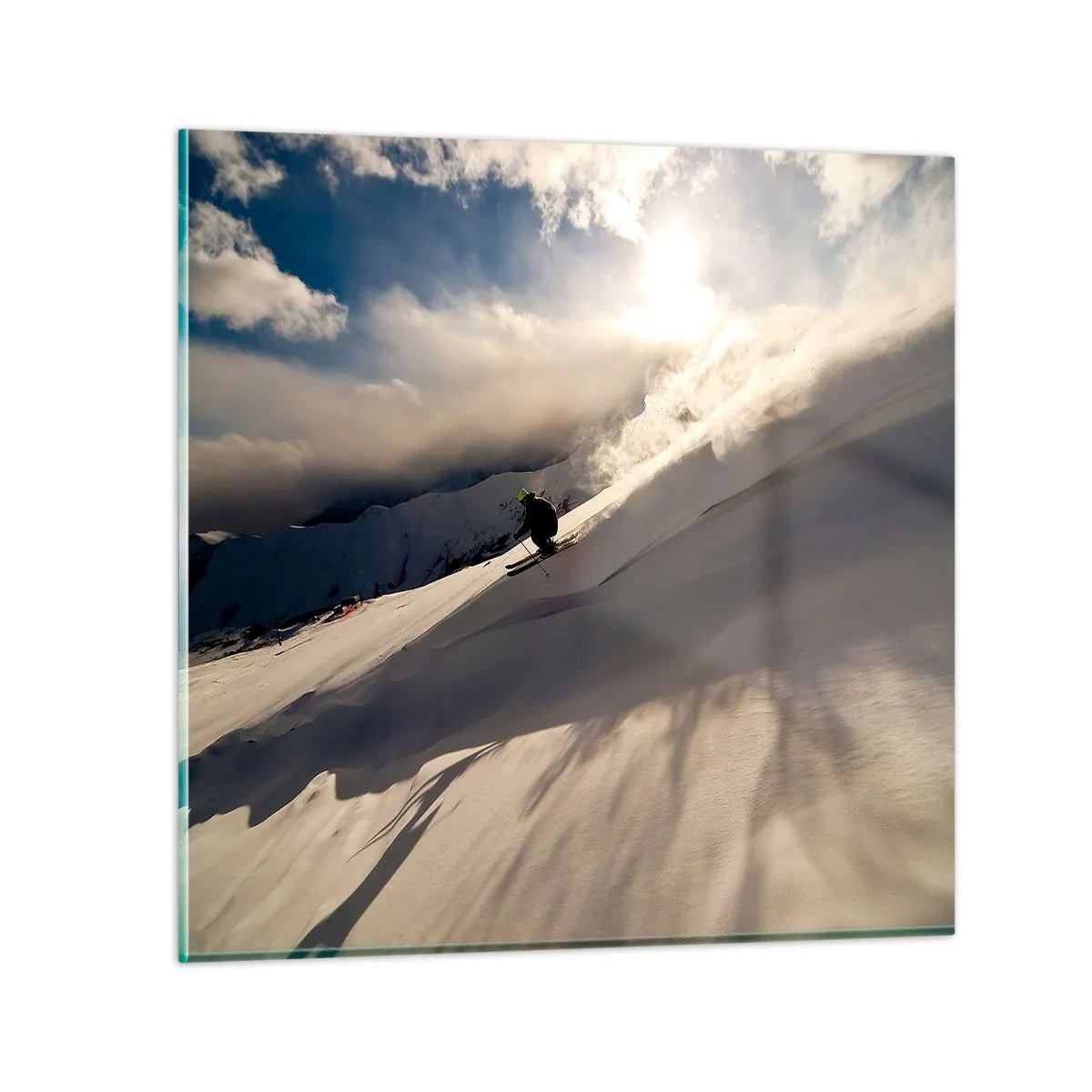 Schilderen op glas - Berguitdaging genomen - 30x30 cm