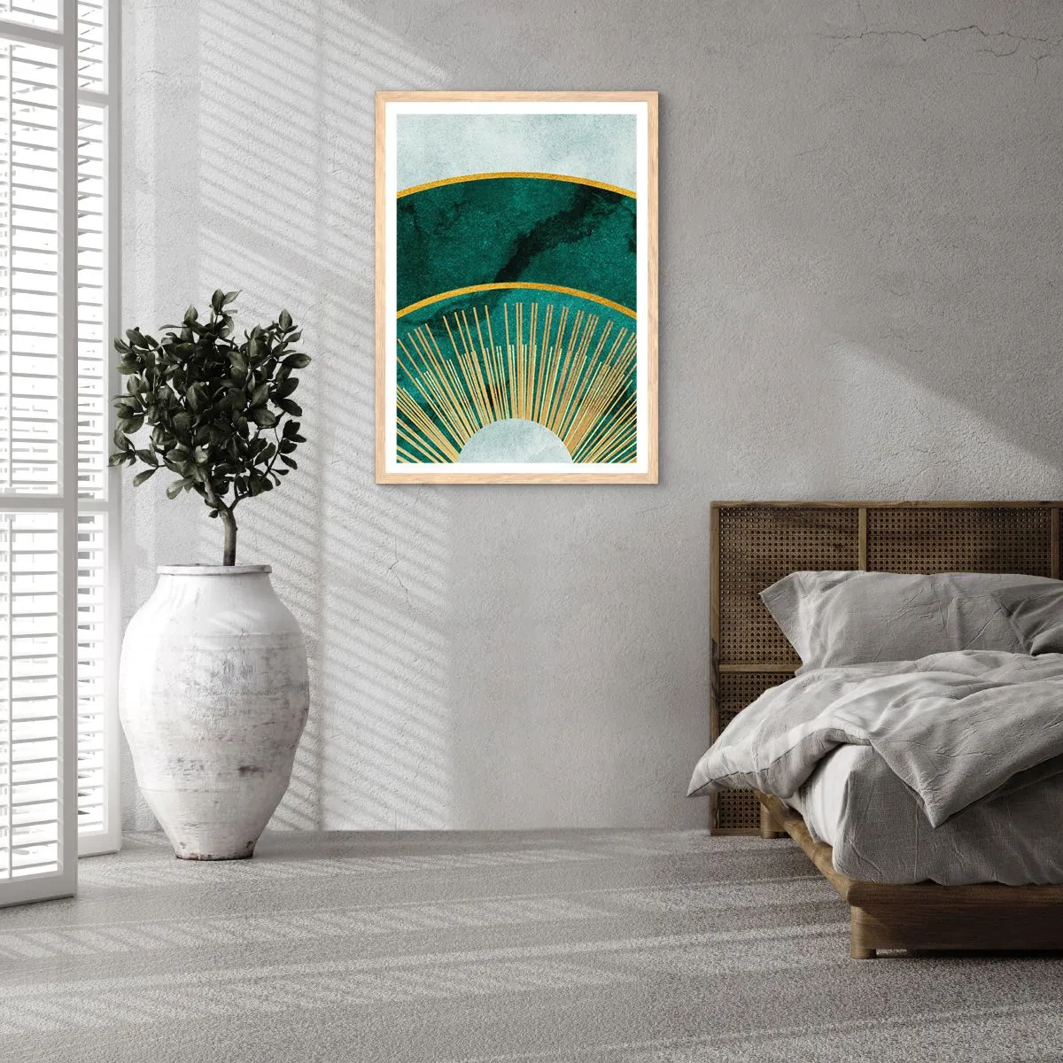 Een poster in een licht eiken lijst - Een ander zonnestelsel - 50x70 cm