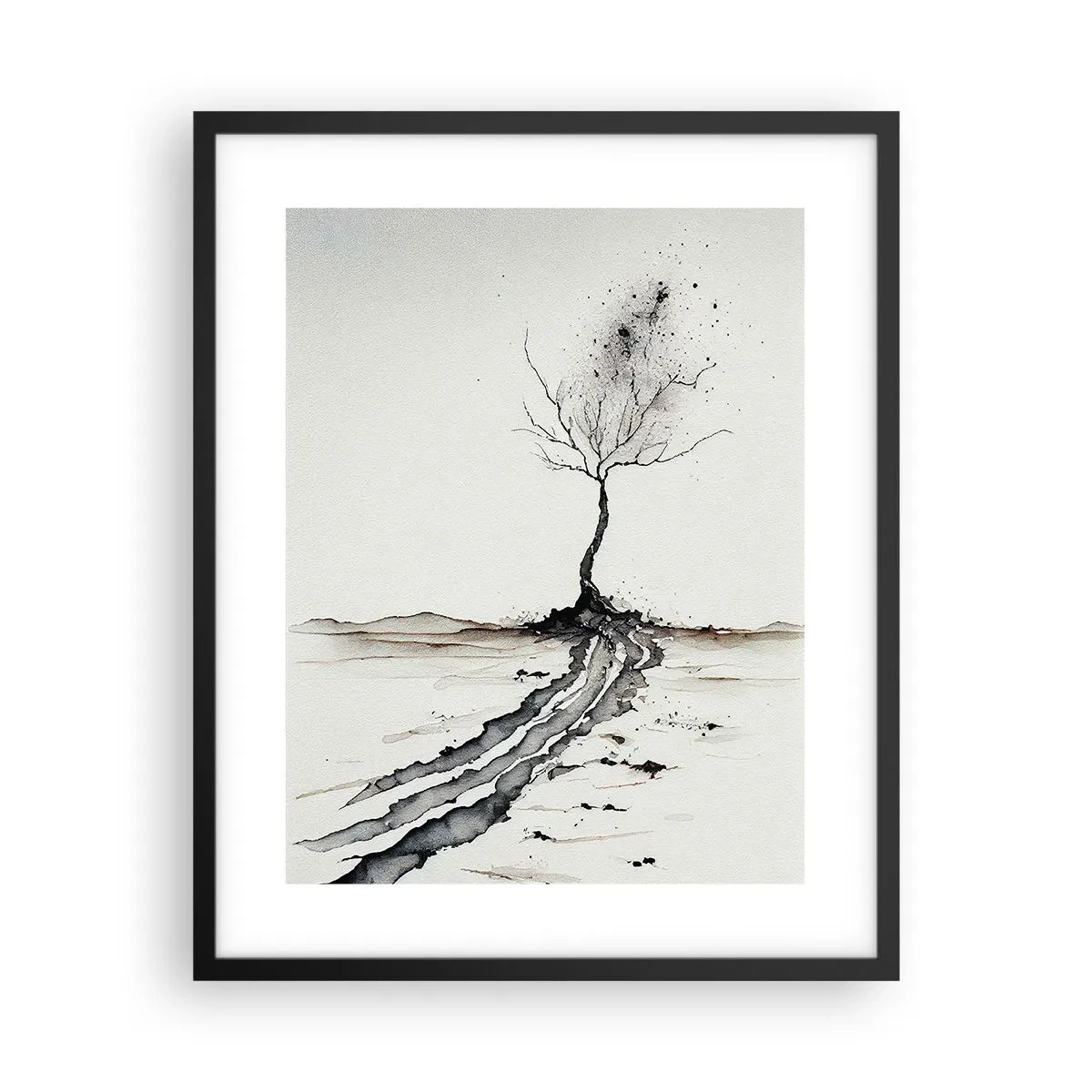 Poster in een zwarte lijst - Winterse melancholie - 40x50 cm