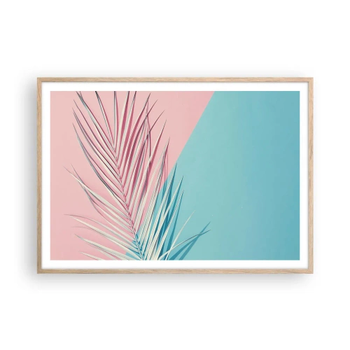 Een poster in een licht eiken lijst - Tropische impressie - 100x70 cm