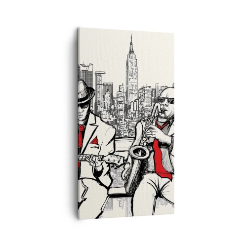 Schilderen op canvas - Improvisatie van New York - 45x80 cm