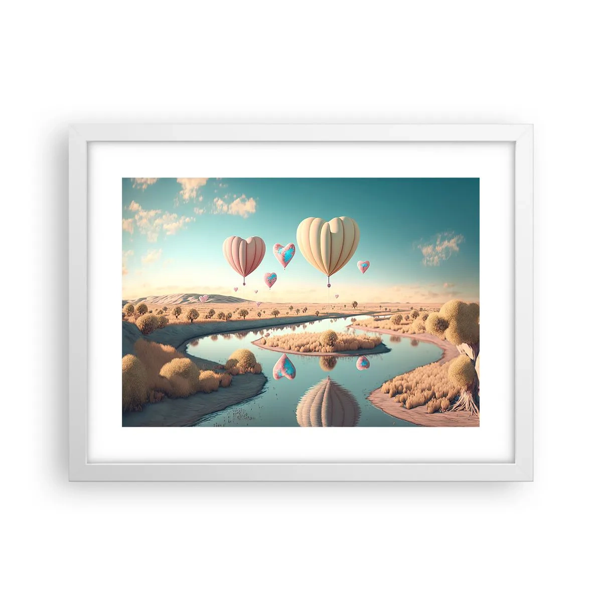 Poster in een witte lijst - Liefde laat je vliegen - 40x30 cm