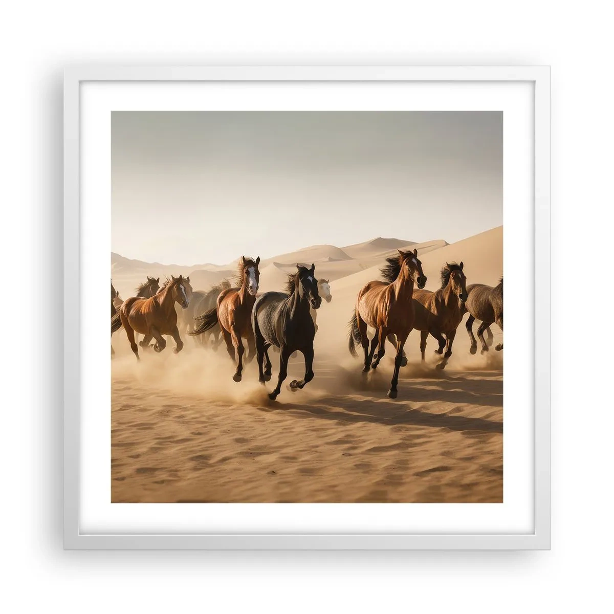 Poster in een witte lijst - Vrij als de wind - 50x50 cm