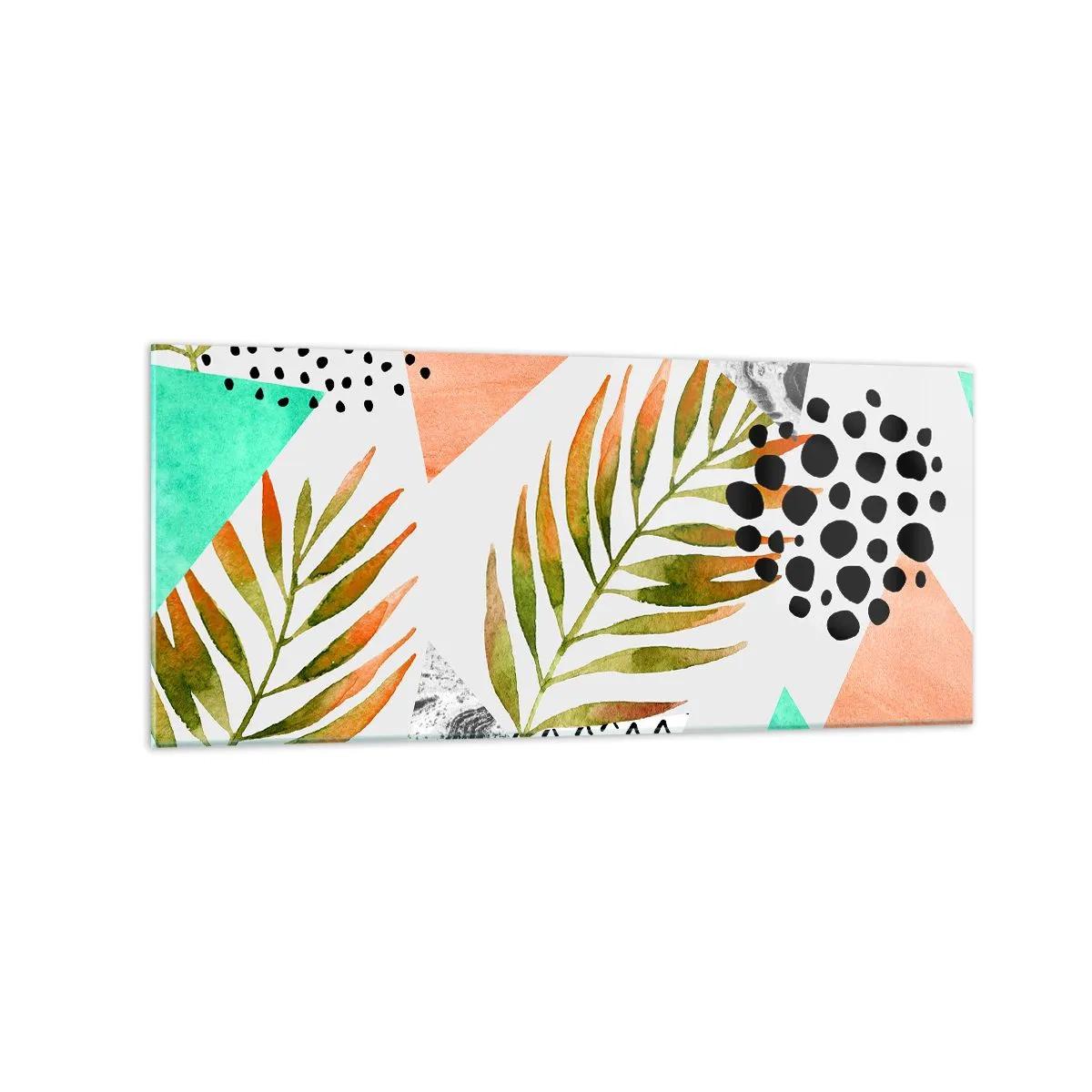 Schilderen op glas - Decoratie met palmblad - 120x50 cm