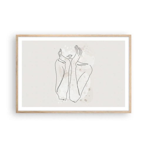 Een poster in een licht eiken lijst - Een dromerig moment - 91x61 cm