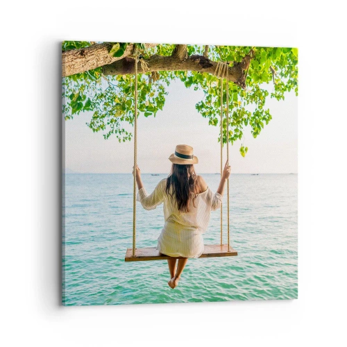 Schilderen op canvas - Het leven is prachtig - 70x70 cm