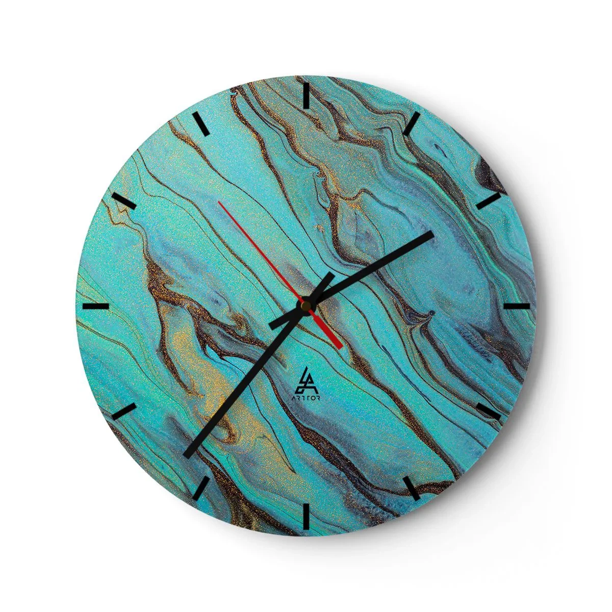 Wandklok - Klok - Turquoise vloed - 40x40 cm