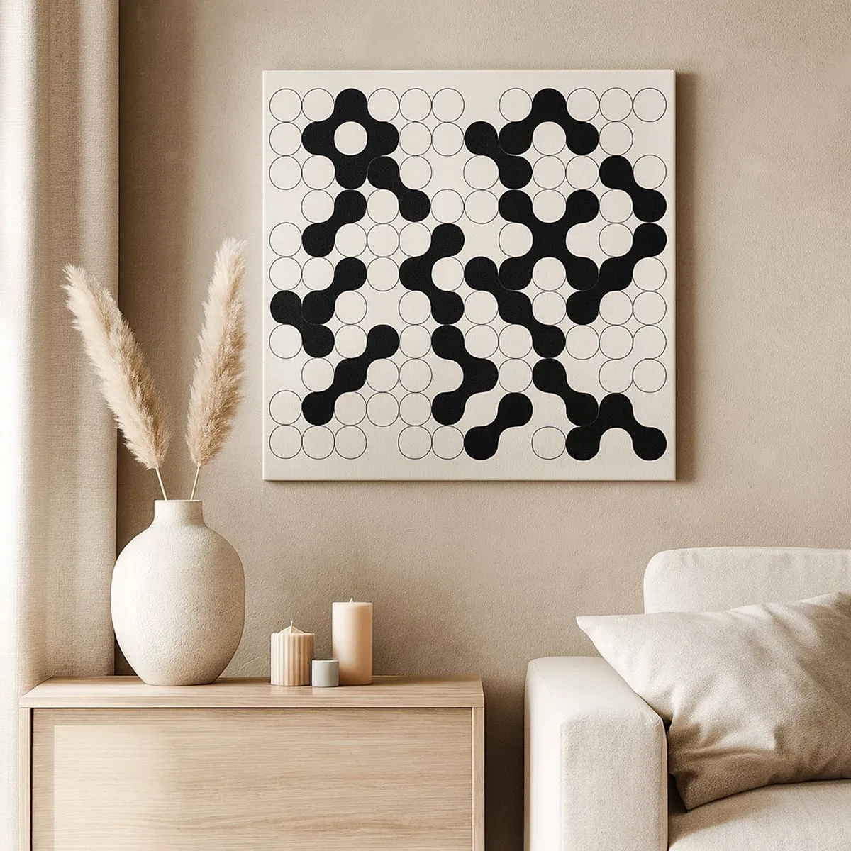 Schilderen op canvas - Chinees spel – variatie - 30x30 cm