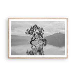 Een poster in een licht eiken lijst - Er is zo'n land - 91x61 cm