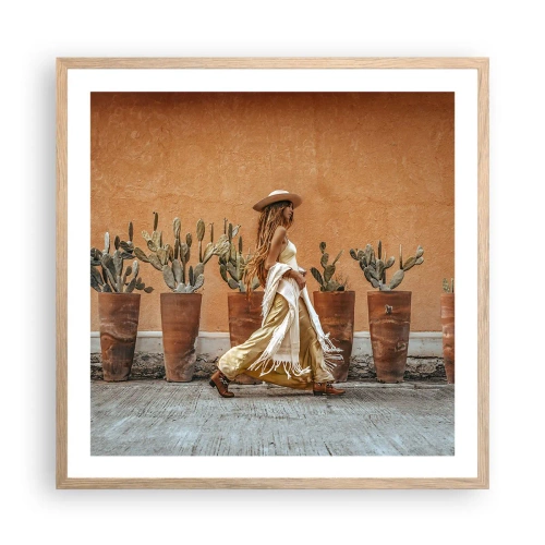 Een poster in een licht eiken lijst - Hippie-stijl - 60x60 cm