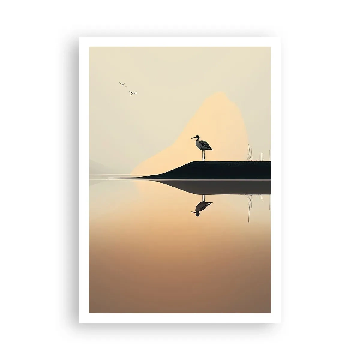 Poster - Heer op het meer - 70x100 cm