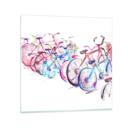 Schilderen op glas - Congres van de Antymoto-club - 40x40 cm