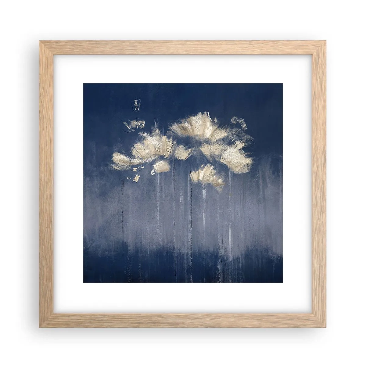 Een poster in een licht eiken lijst - Als bloemblaadjes in de wind - 30x30 cm