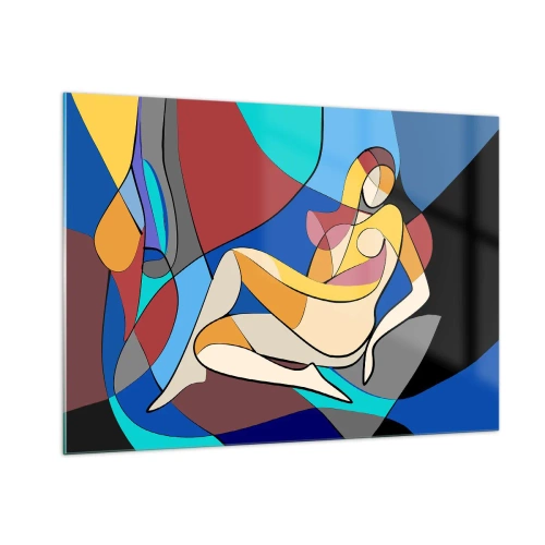 Schilderen op glas - Kubistisch naakt - 100x70 cm