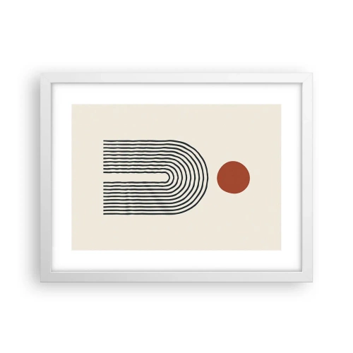 Poster in een witte lijst - Magnetisme van vormen en kleuren - 40x30 cm