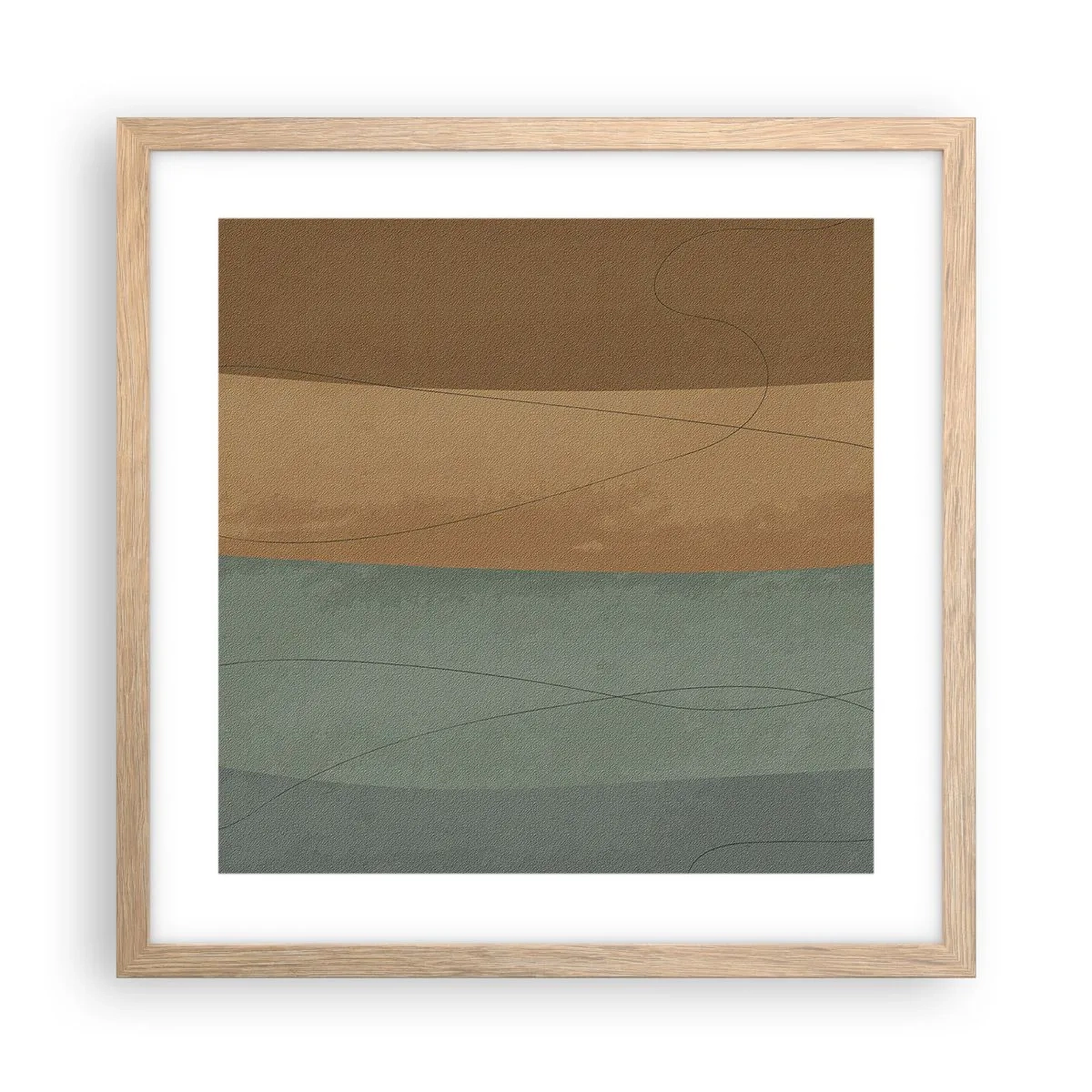 Een poster in een licht eiken lijst - Horizontale compositie - 40x40 cm