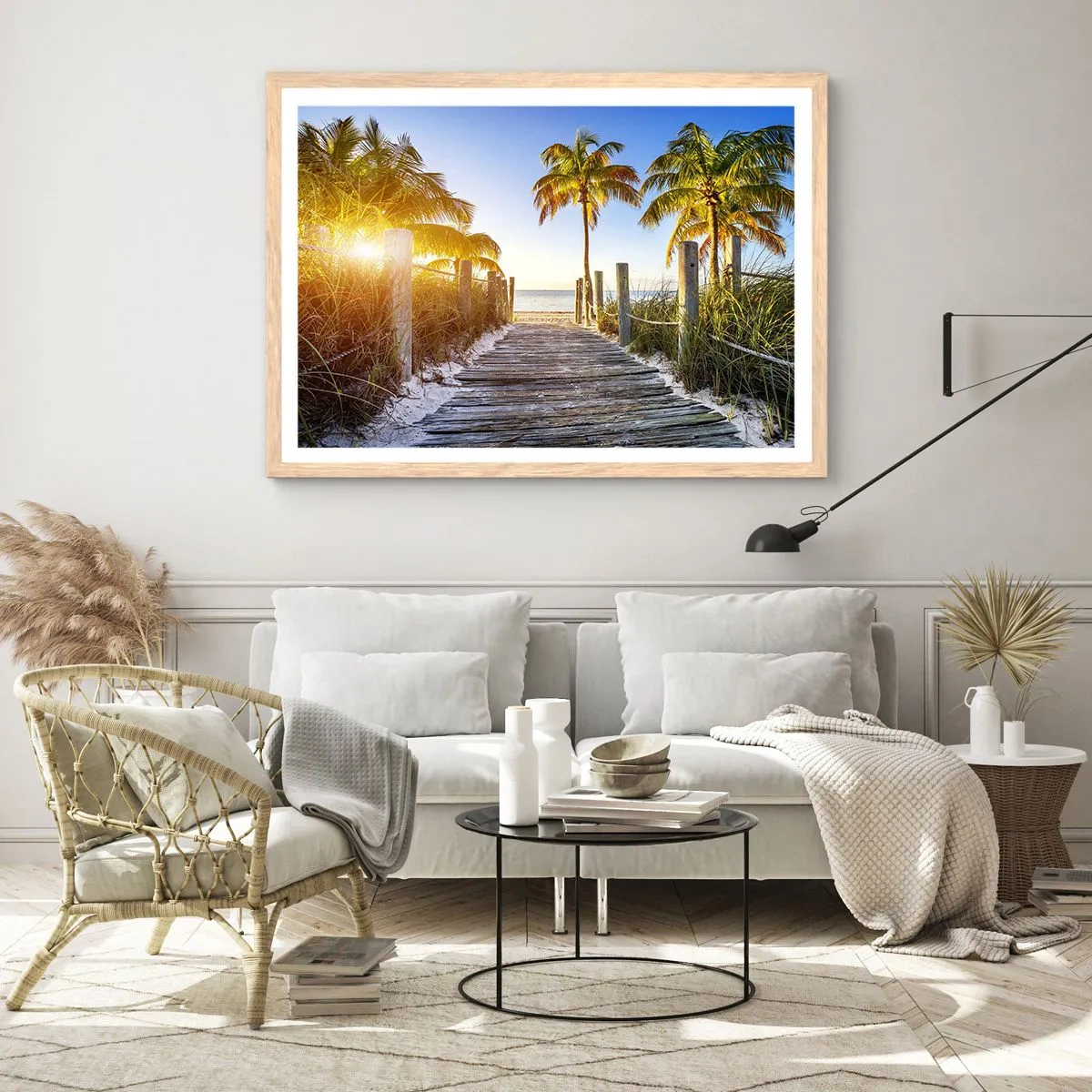 Een poster in een licht eiken lijst - Rechtstreeks naar het paradijs - 70x50 cm