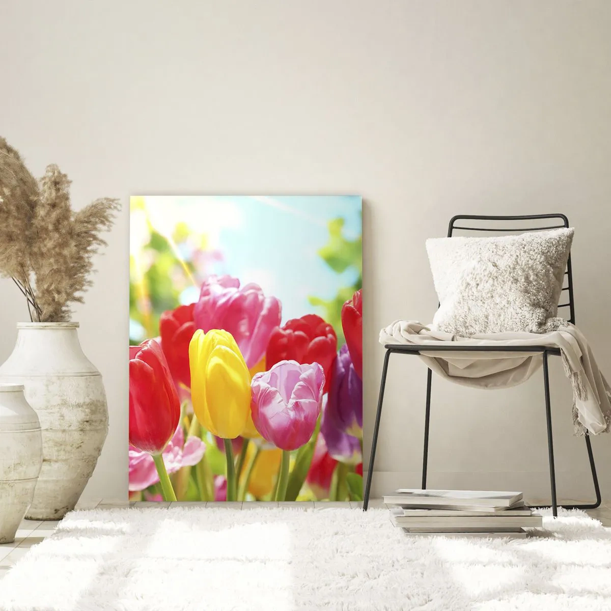 Schilderen op glas - Dat zijn wij, de kleuren van mei! - 50x70 cm