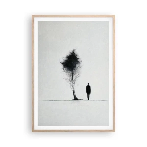 Een poster in een licht eiken lijst - Wij dwalen allemaal - 70x100 cm