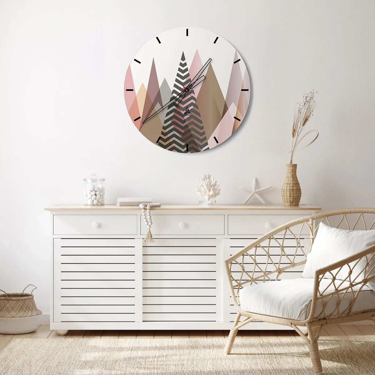 Wandklok - Klok - Piramidaal uitzicht - 30x30 cm