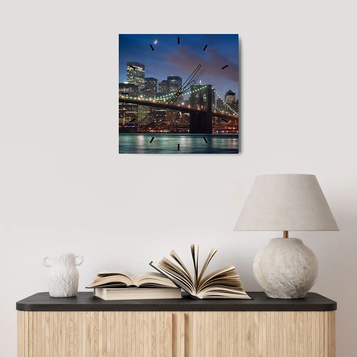 Wandklok - Klok - Gloeiende nacht - 40x40 cm