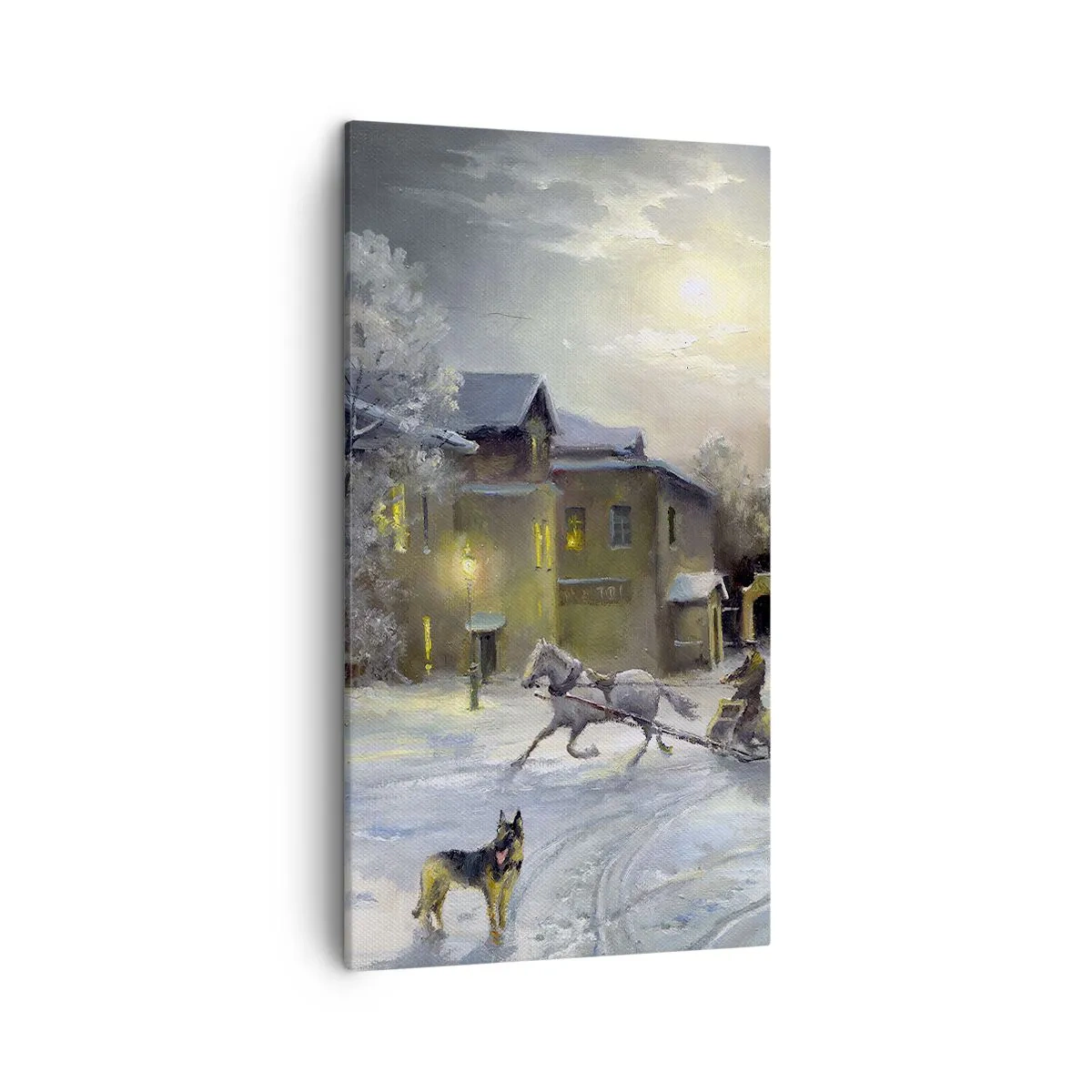 Schilderen op canvas - De magie van de Russische winter - 45x80 cm