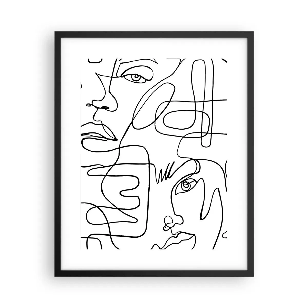 Poster in een zwarte lijst - In verwarde emoties - 40x50 cm