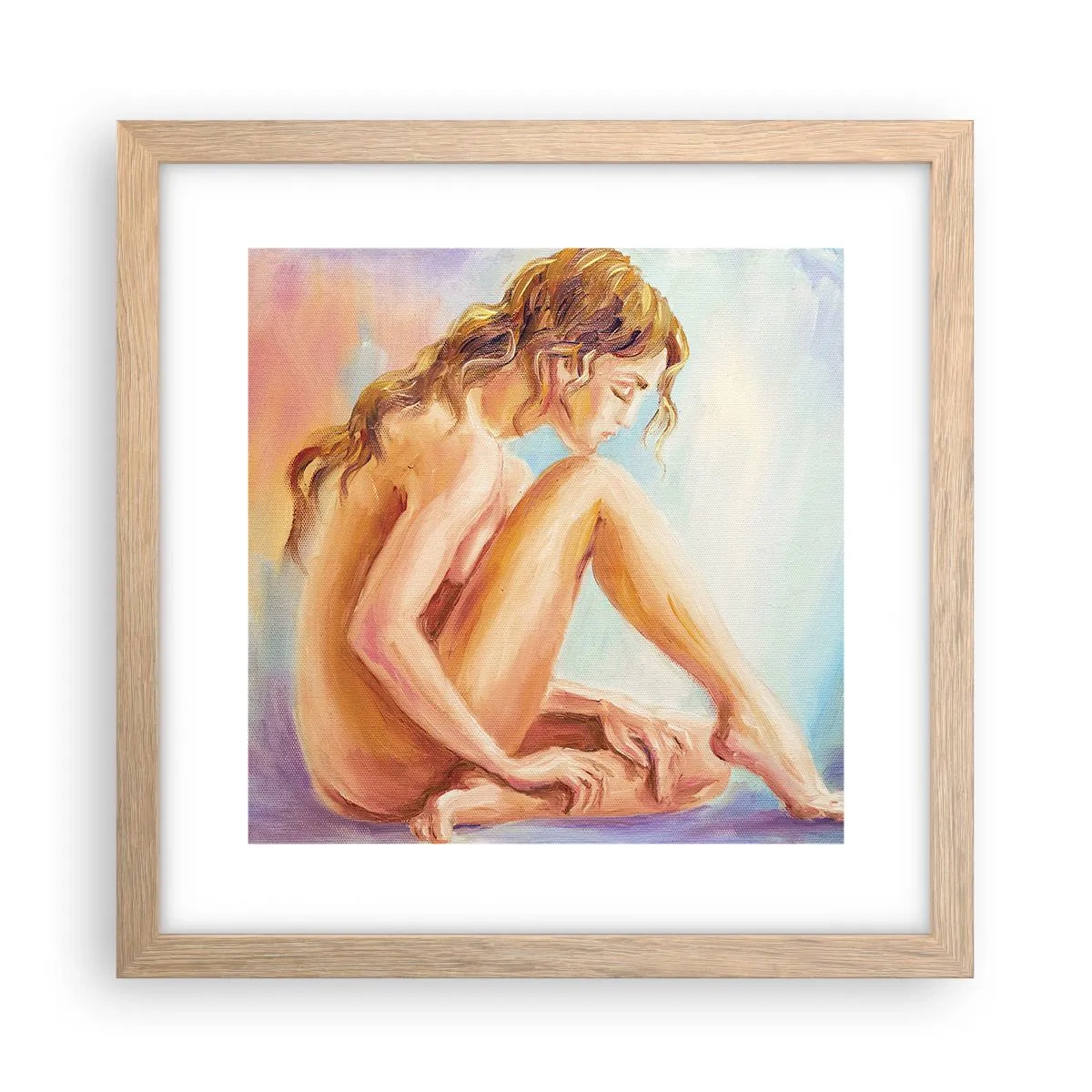 Een poster in een licht eiken lijst - De daad van de jeugd - 30x30 cm